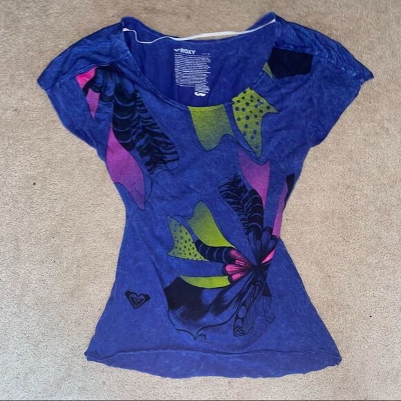 Blue Women’s Roxy short sleeve t-shirt size small - Picture 2 of 7